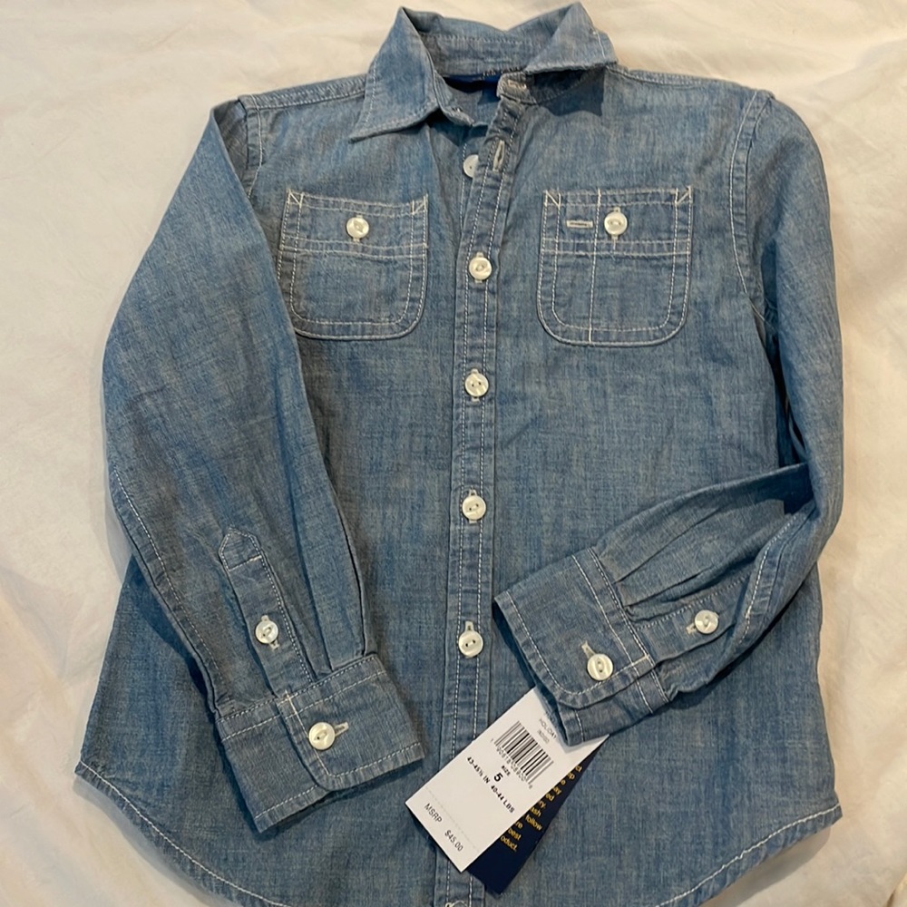 Ralph Lauren girls denim button down